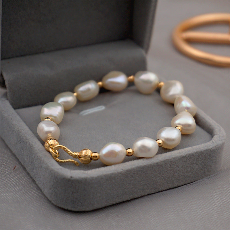 Barock Süßwasserperlenkette Armband Ohrringe Set