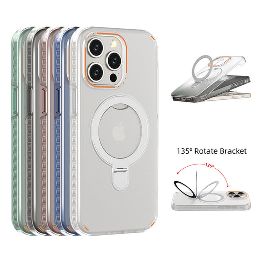 Neue Bunte Magnetische Halterung für iPhone mit Halter Stand Abdeckung Für Magesafe Magnetische Transparent Wireless