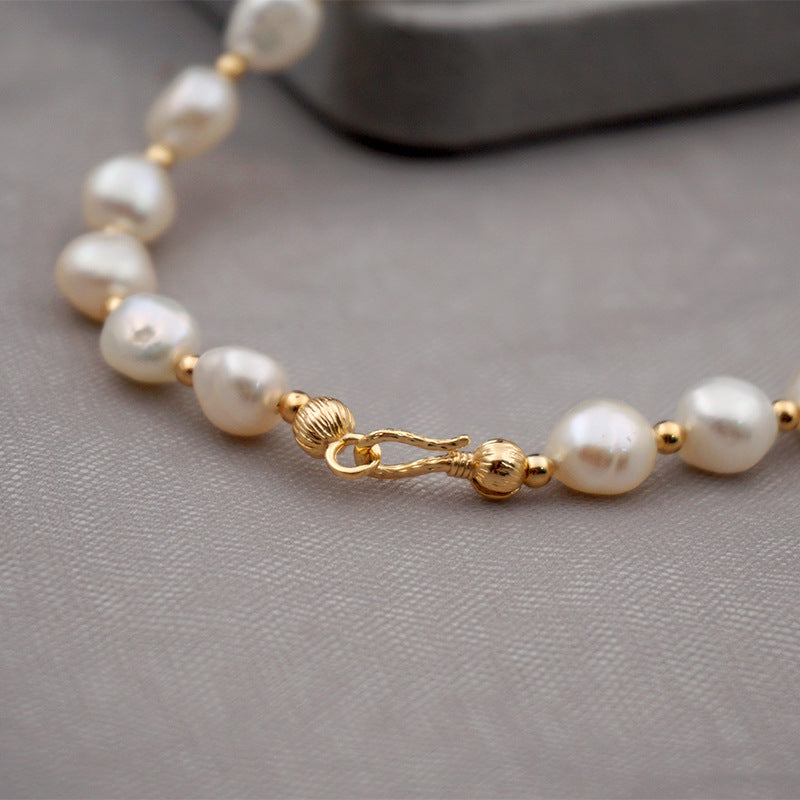 Barock Süßwasserperlenkette Armband Ohrringe Set
