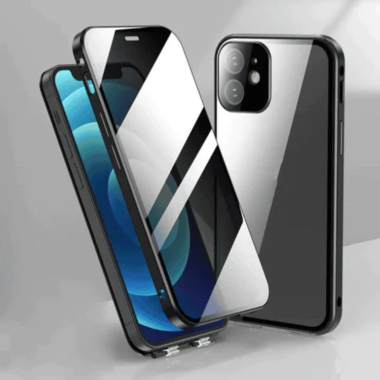 Für iPhone X- 15 Pro Max Modelle/ „Ultradünne Schutzhülle mit doppelseitigem Glas“