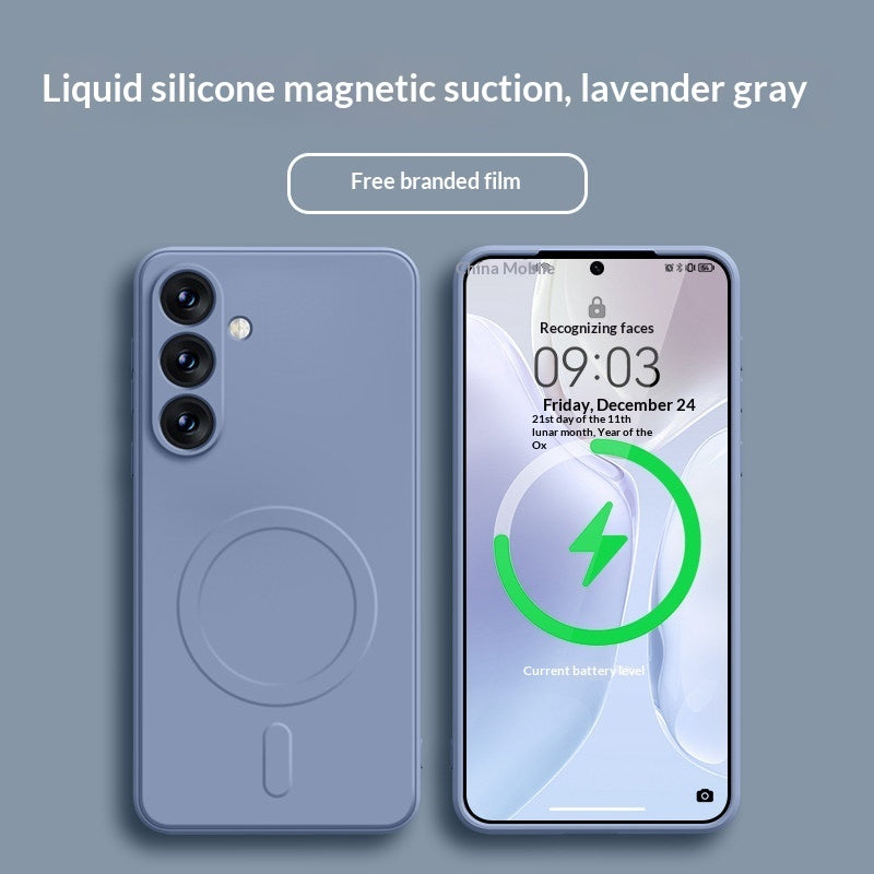 Samsung 21-25 Modelle Magnetische flüssige Silikon-Allround-Hautfreundliche Schutzhülle für Smartphones