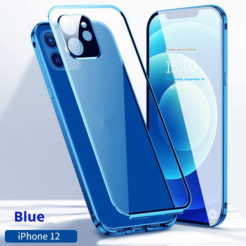 iPhone 14-16 Modelle/Anwendbare doppelseitige Schnalle HD Magnetische King Schutzhülle