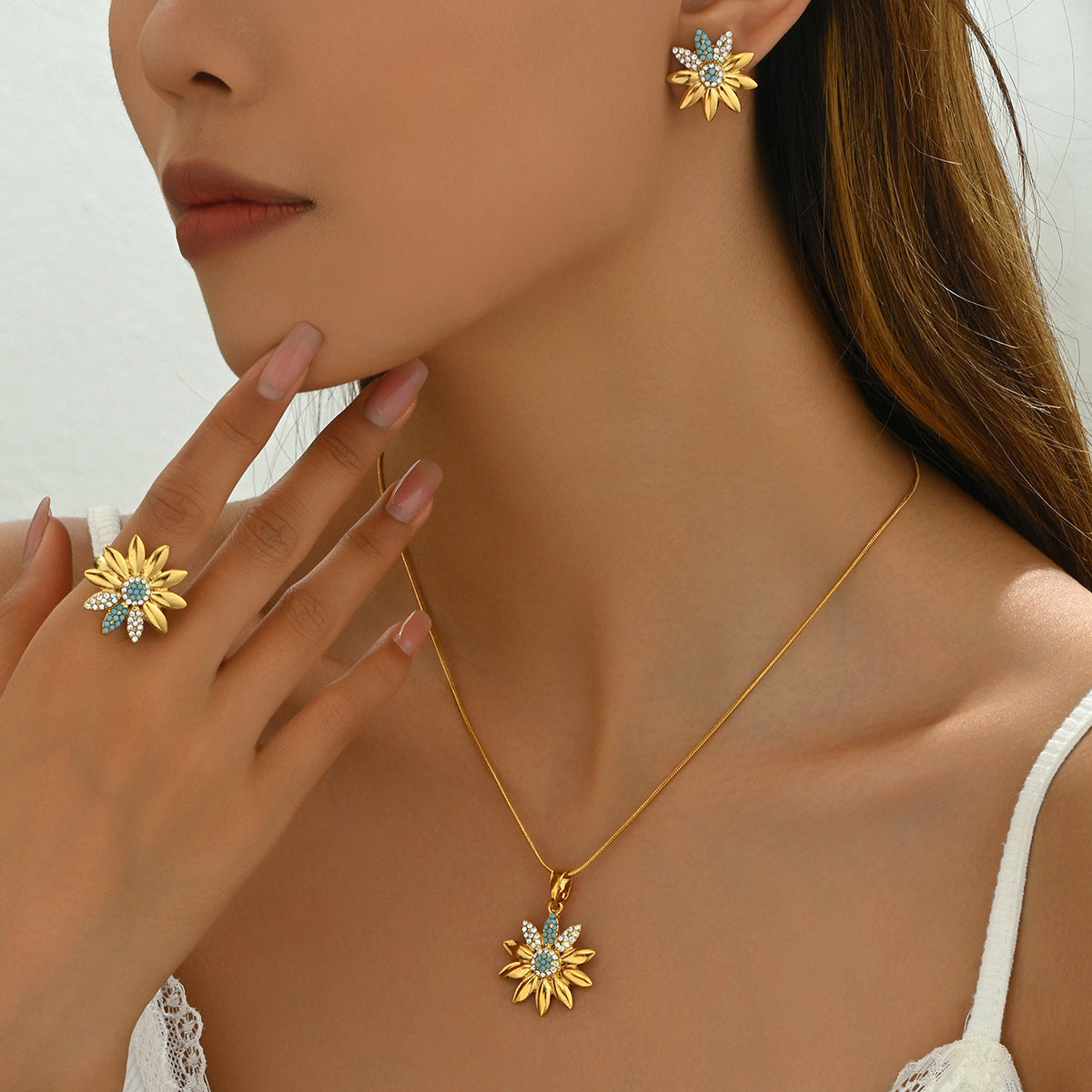 Damen Einfache Mode Diamant Halskette Anzug