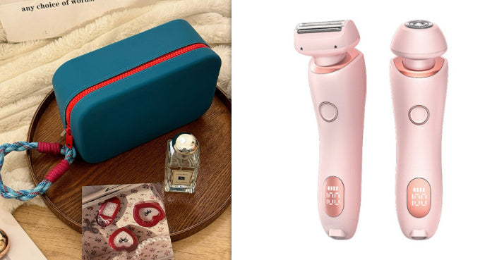 2 In 1 Haarentfernung Epilator USB Wiederaufladbarer Trimmer Frauen Körper Rasierer Gesicht Bein Achselhöhle Bikini Hand Scham Rasierer Haarentferner USB