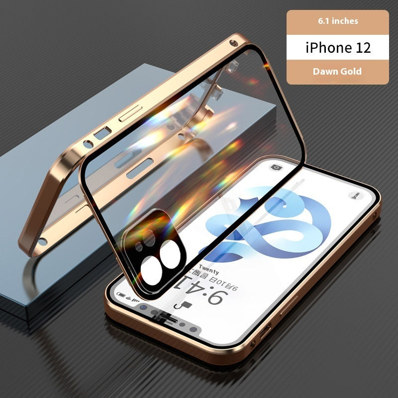 iPhone 14-16 Modelle/Anwendbare doppelseitige Schnalle HD Magnetische King Schutzhülle