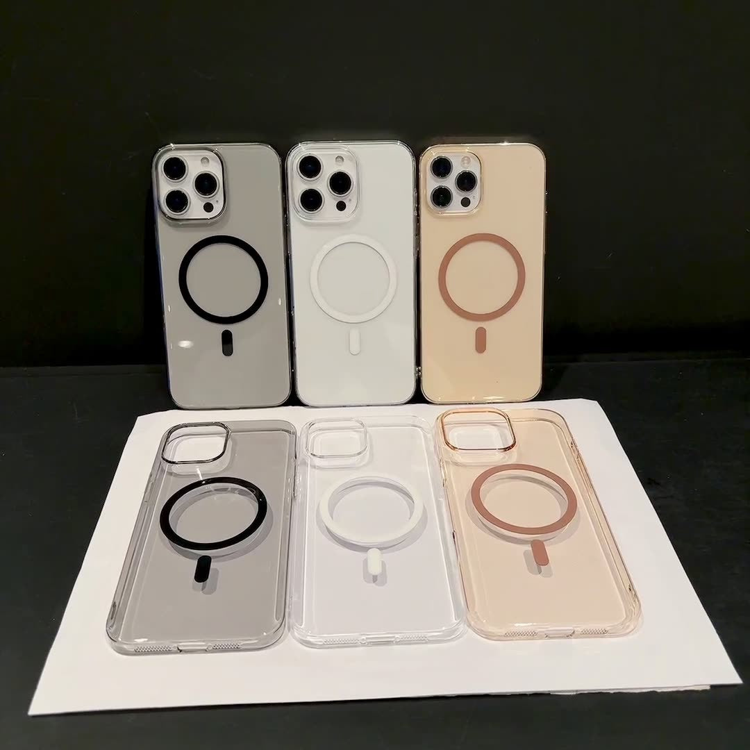 iPhone 12-17 Modelle/Magnetische transparente PC-Schutzhülle