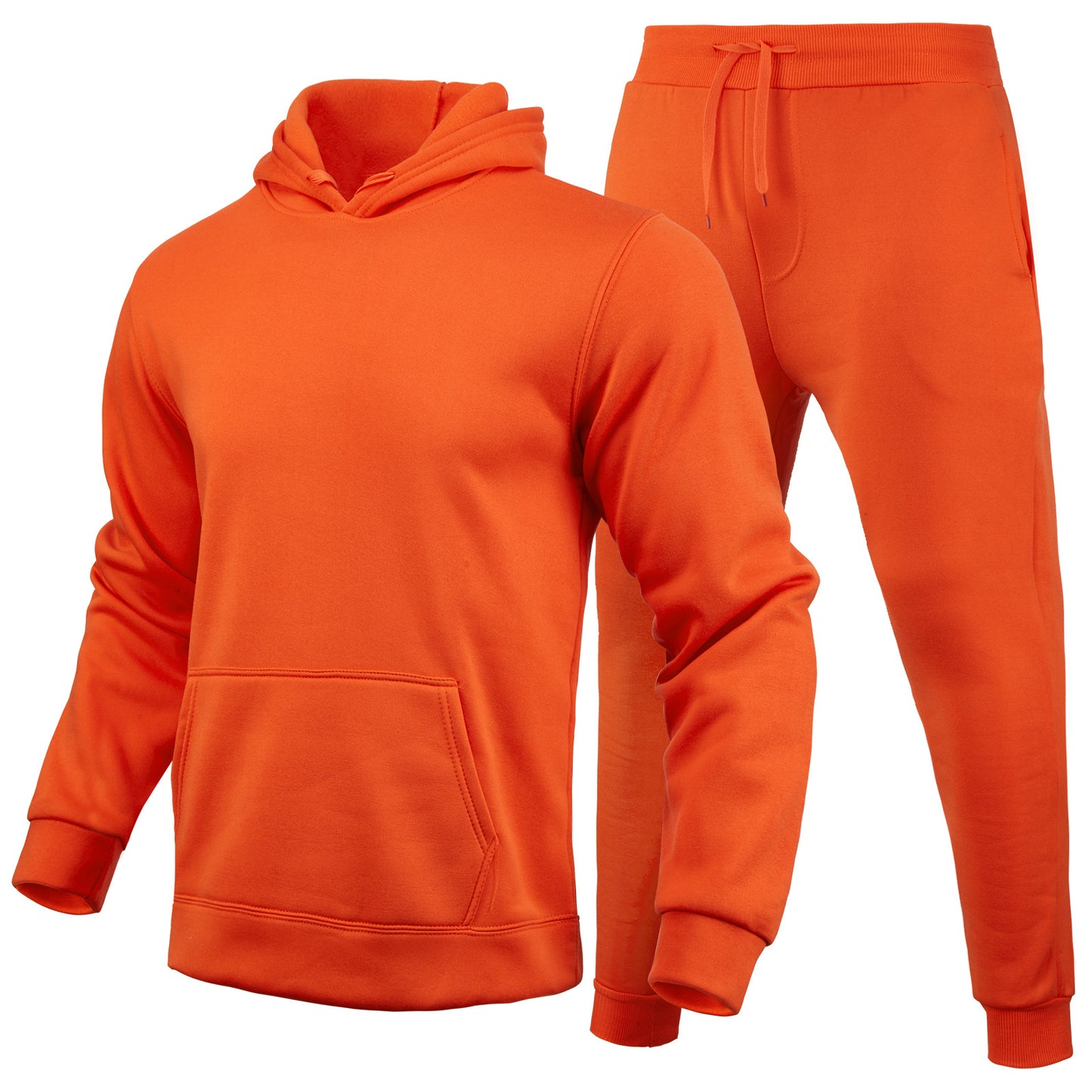 Slim-Fit Einfarbiges Hoodie-Set Urban Casual
