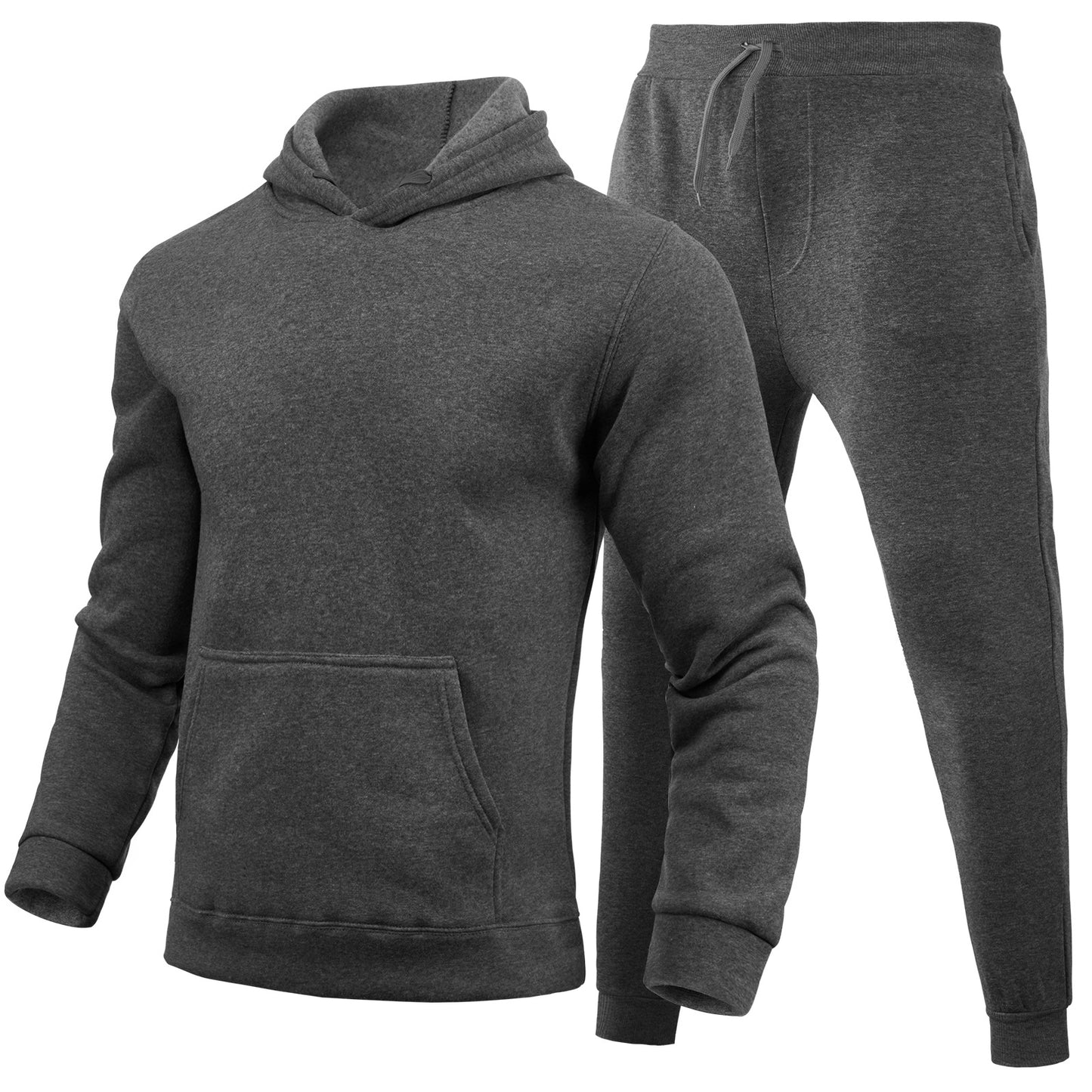 Slim-Fit Einfarbiges Hoodie-Set Urban Casual