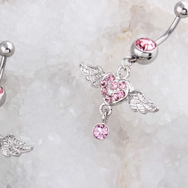 Modisches Pfirsich-Herz hypoallergenes Bauchnabelpiercing