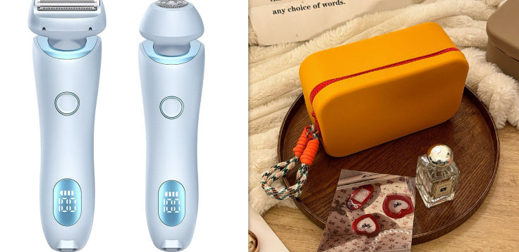 2 In 1 Haarentfernung Epilator USB Wiederaufladbarer Trimmer Frauen Körper Rasierer Gesicht Bein Achselhöhle Bikini Hand Scham Rasierer Haarentferner USB