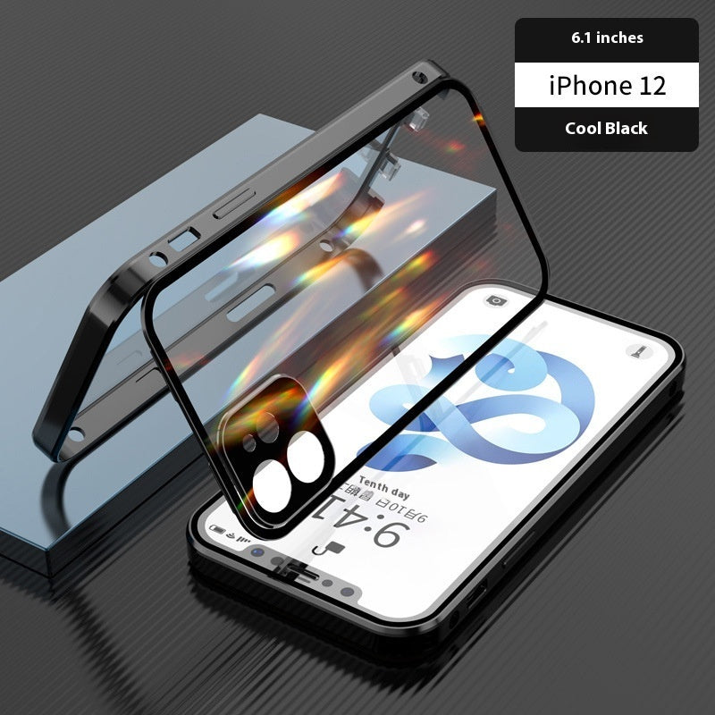 iPhone 14-16 Modelle/Anwendbare doppelseitige Schnalle HD Magnetische King Schutzhülle