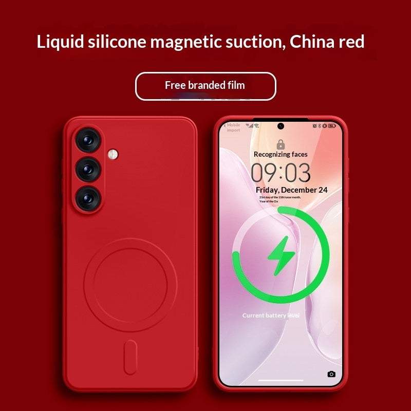 Samsung 21-25 Modelle Magnetische flüssige Silikon-Allround-Hautfreundliche Schutzhülle für Smartphones
