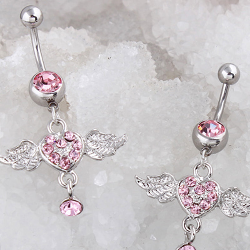 Modisches Pfirsich-Herz hypoallergenes Bauchnabelpiercing