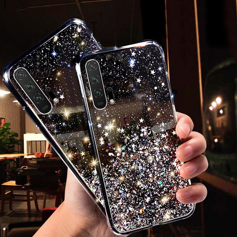 Huawei P/Mate/Nova & Mehr Modelle/Transparent Gypsophila Huawei Schutzhülle – Sternenhimmel Design