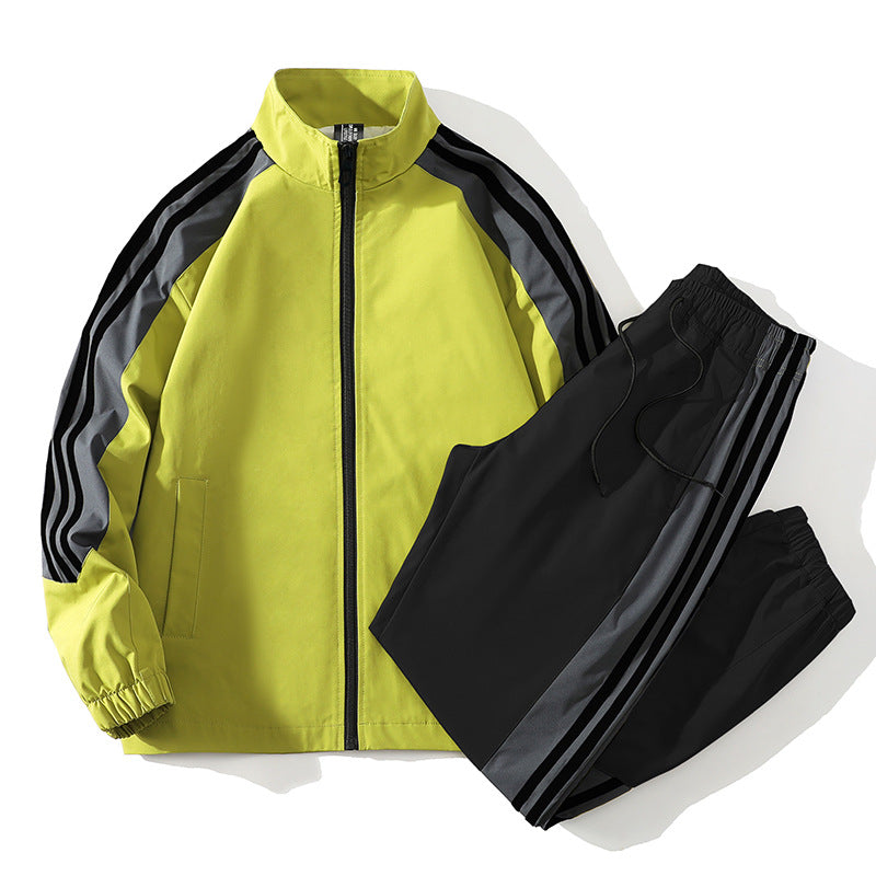 Sport Herren Trendy Handsome Casual Stehkragen Top und Hosen zweiteiliges Set