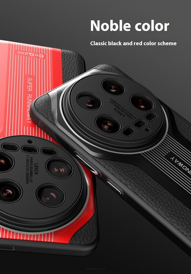 Xiaomi 14 Ultra/ Ledermuster aus gebackenem Porzellan All-inclusive-Abfall-Schutzhülle