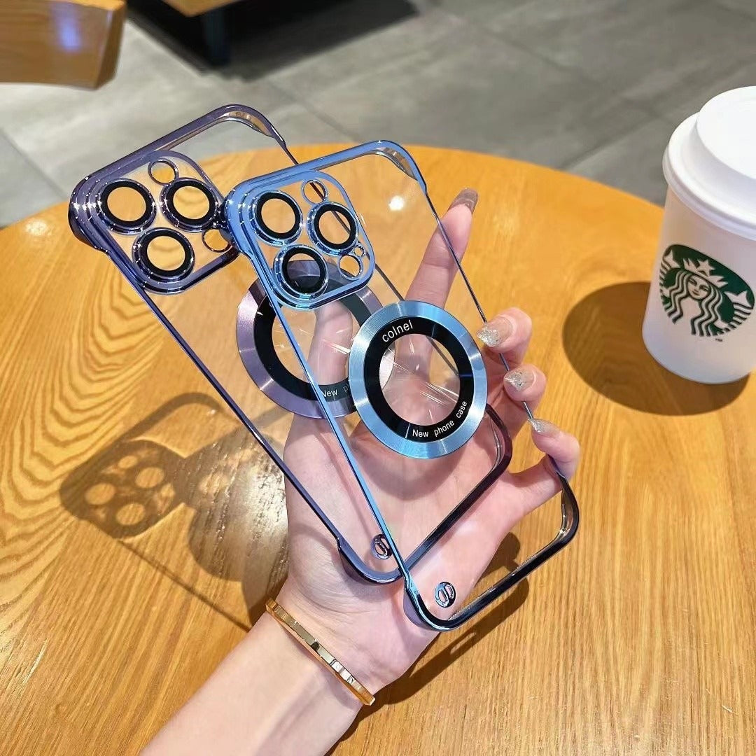 iPhone 13-15 Schutzhülle /Rahmenlos Magnetische Schutzhülle Transparent