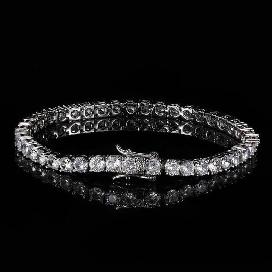 Tenniskette Zirkon Armband Modemarke Hip Hop