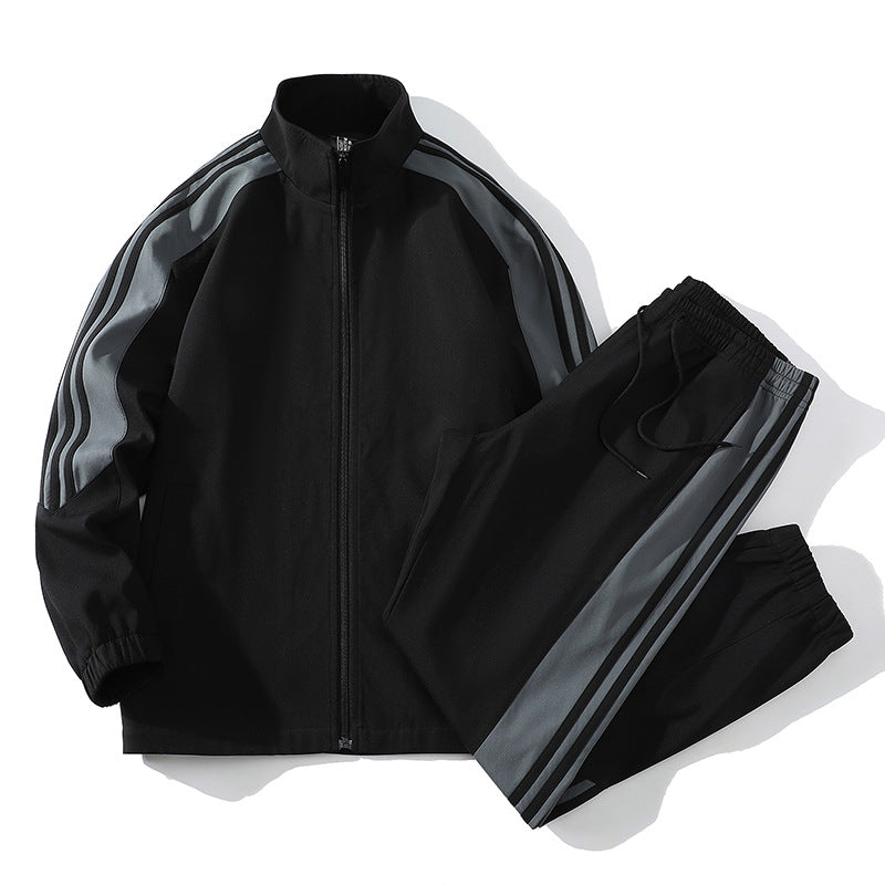 Sport Herren Trendy Handsome Casual Stehkragen Top und Hosen zweiteiliges Set
