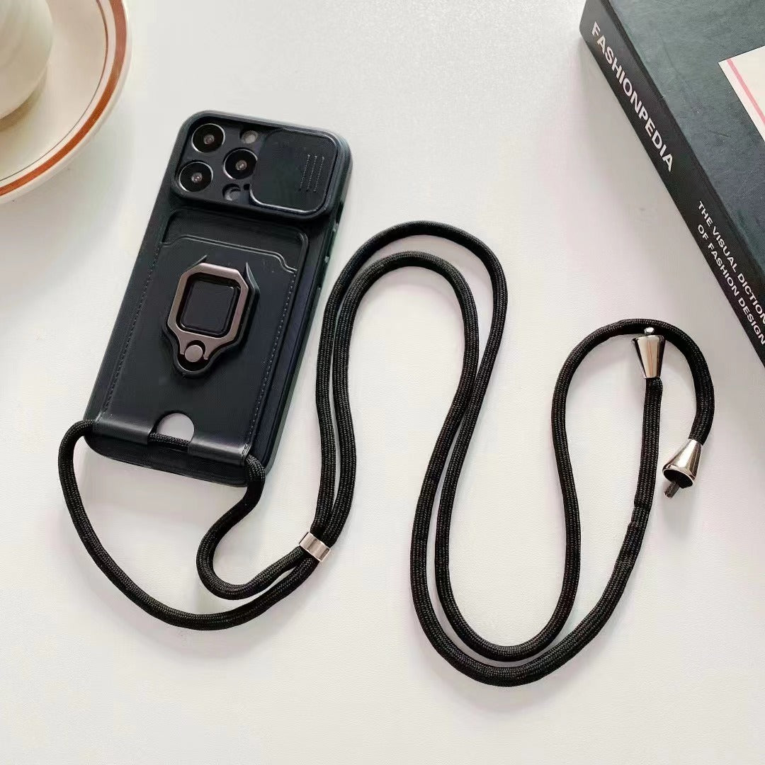 Push Fenster Karte Ring Halterung Diagonal Strap Lanyard Smartphone