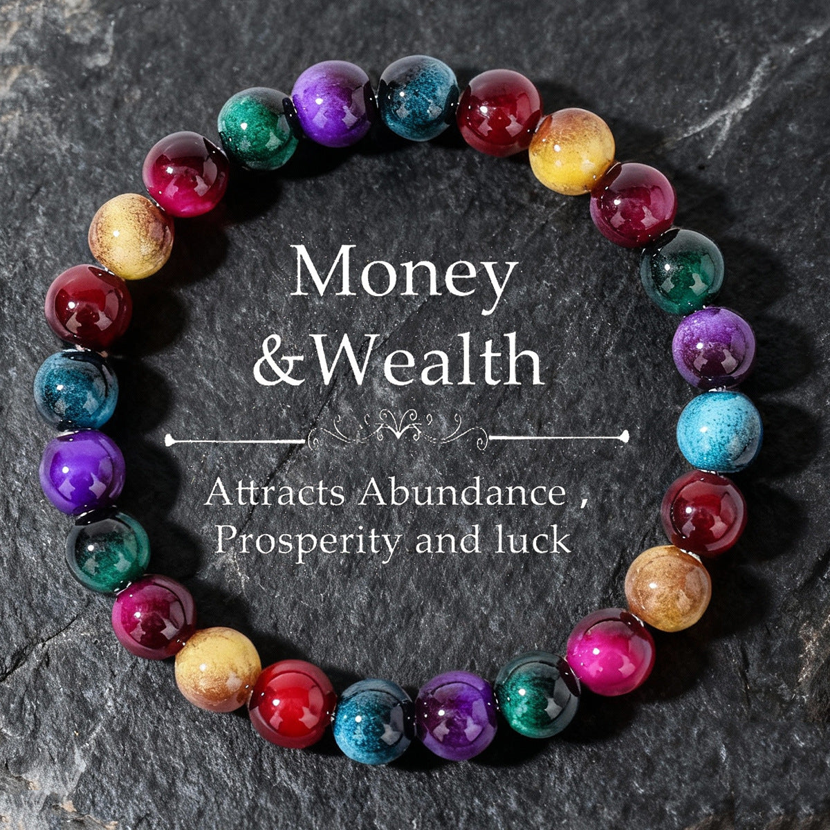 Neue Trendy Perlen Bunte Tiger Auge Armband