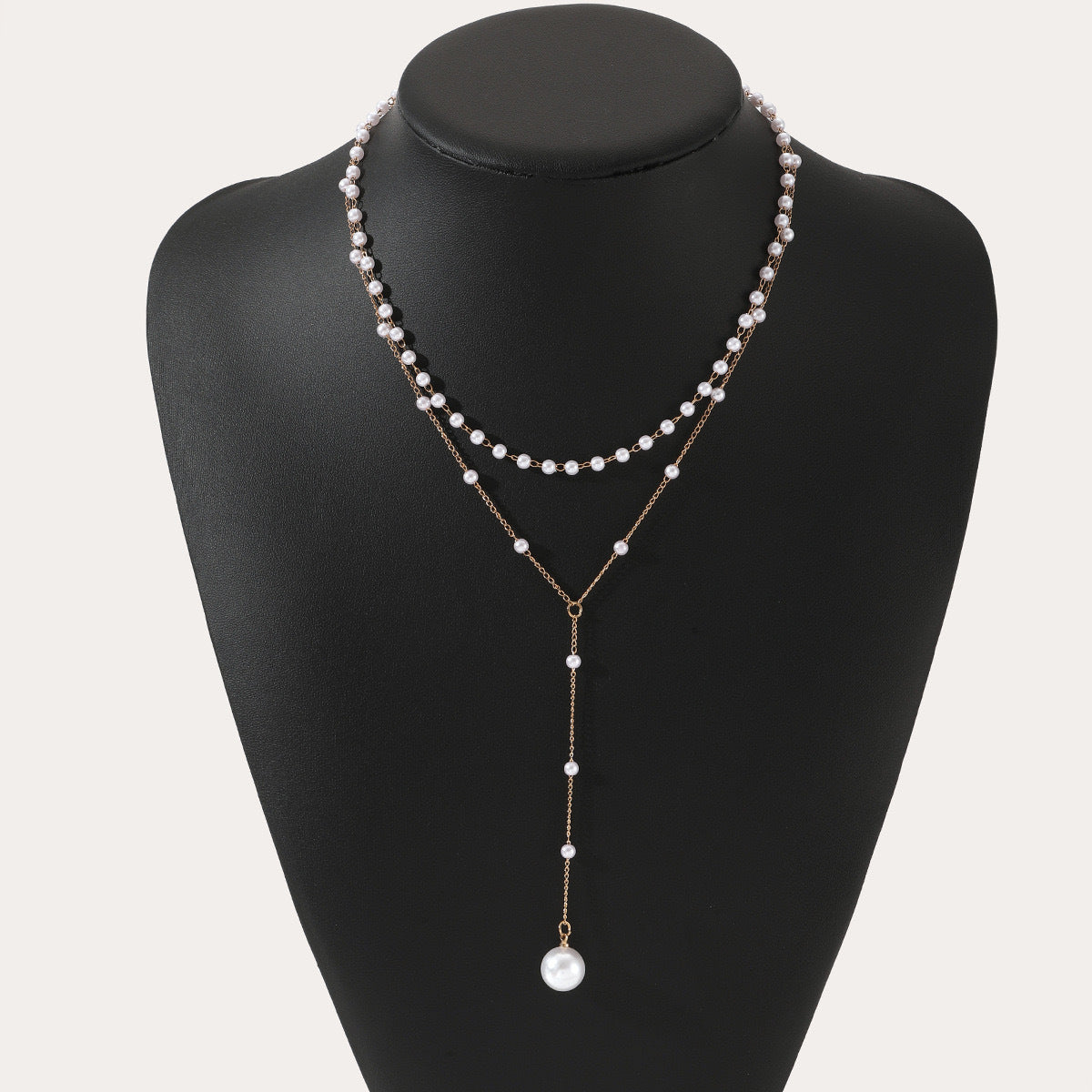 Doppelreihige Perlen Halskette – Elegante Twin Pearl Kette im European Style