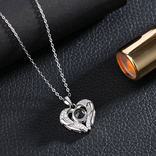Silber 100 Sprachen Ich Liebe Dich Liebe Flügel Projektion