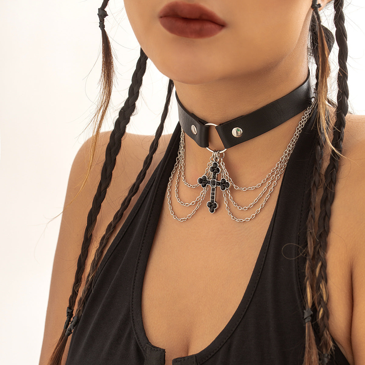 Schmuck PU Legierung Halskette Kreuz