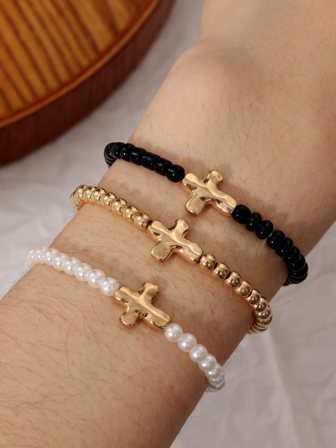 Armband, modisches und trendiges handgefertigtes Perlenarmband, einfaches und vielseitiges ZubeCross Border Hot Selling Cross Armband
