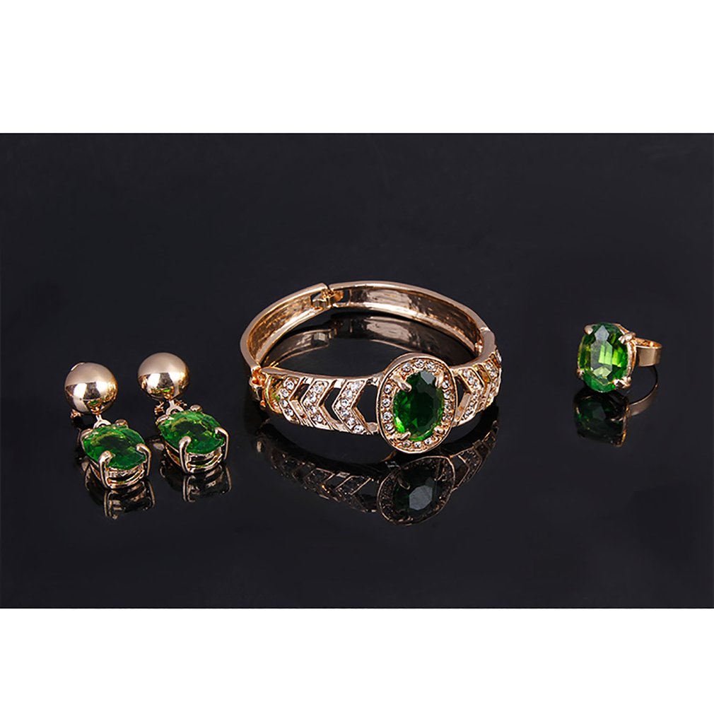 Hochzeitszubehör Vierteiliges Set, Halskette, Ohrringe, Armband, Ring Set