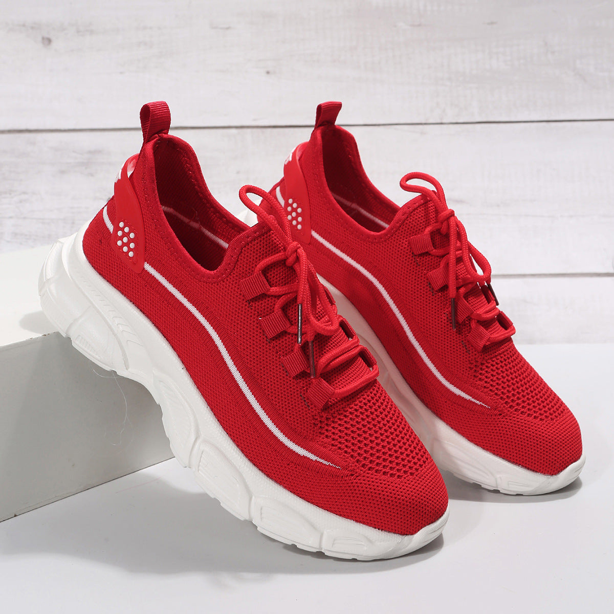 Gr. 35-42 / Frauen Mode Casual Übung Fliegenstrick Schuhe