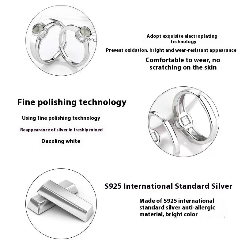 S925 Silber Partner-Ring / Paar-Ringe