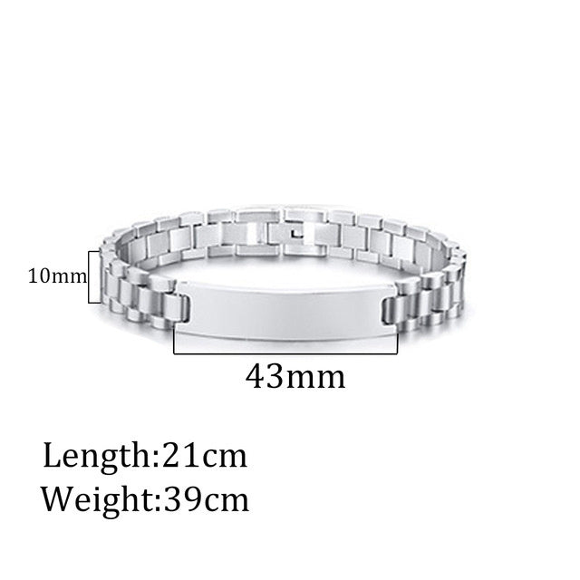 Stilvolles Edelstahl-Lasergravur-Armband