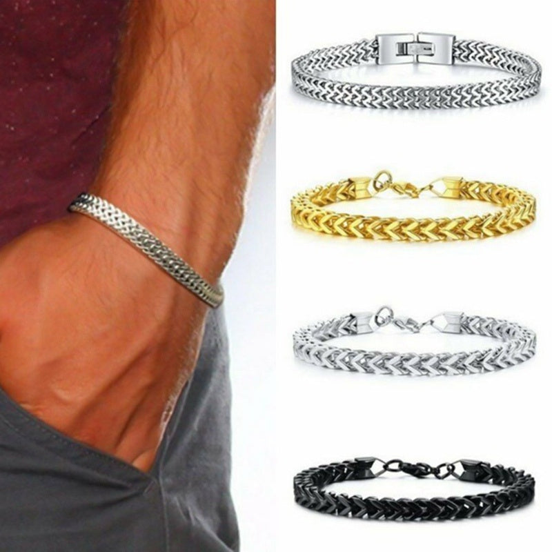 Stilvolles Edelstahl-Kettenarmband für Männer Persönlichkeit Charm Kette Armbänder Schmuck