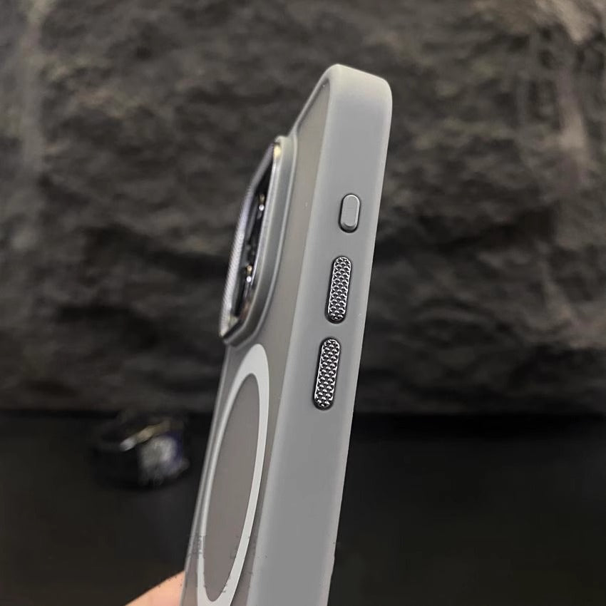 iPhone 11-16 Modelle/Hautgefühl Frosted Transparente Magnetische, tropfenfeste Schutzhülle