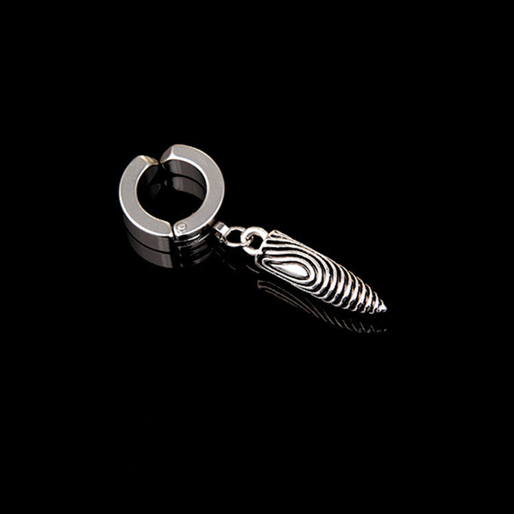 Schwarze Tassel-Ohrringe ohne Ohrloch mit Kreuz und Wolf für Damen & Herren