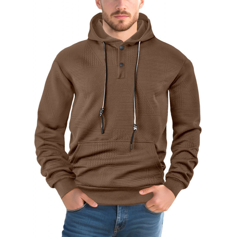 Pullover Einfarbig Casual Sport Lose Langarm Mit Kapuze Pullover Männer