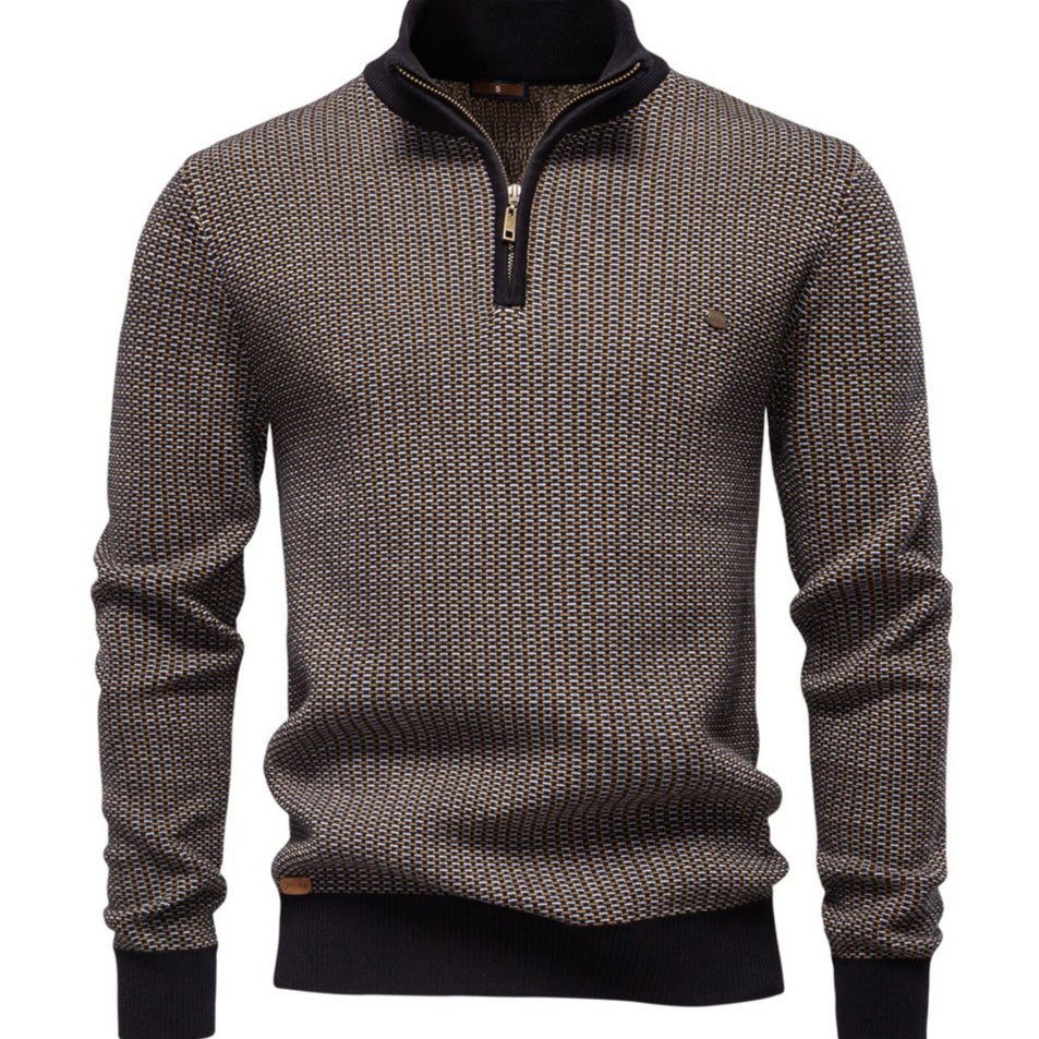 Herren Verdickte Halb-Reisen-Rand-Up-Kragen Casual Pullover