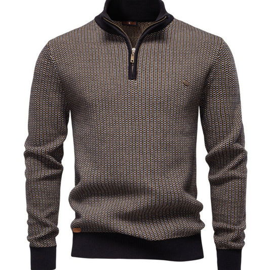 Herren Verdickte Halb-Reisen-Rand-Up-Kragen Casual Pullover