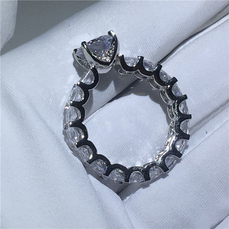Choucong Einzigartiges Design Versprechen Ring 1ct AAAAA Cz Zirkon 925 Sterling Silber Verlobung Ehering Ringe