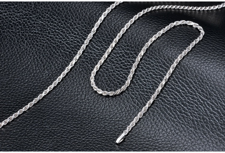 Pure S925 Fried Dough Twists Sterling Silber Halskette Kragen Kette