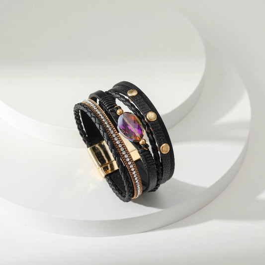 Multi Schicht Lederband Handgewebtes Armband Lederarmband
