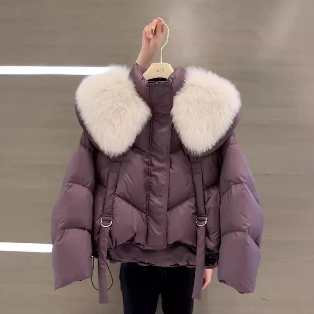 Gr. L-2XL / Winter Schwarz Baumwolle Gepolsterte Mantel