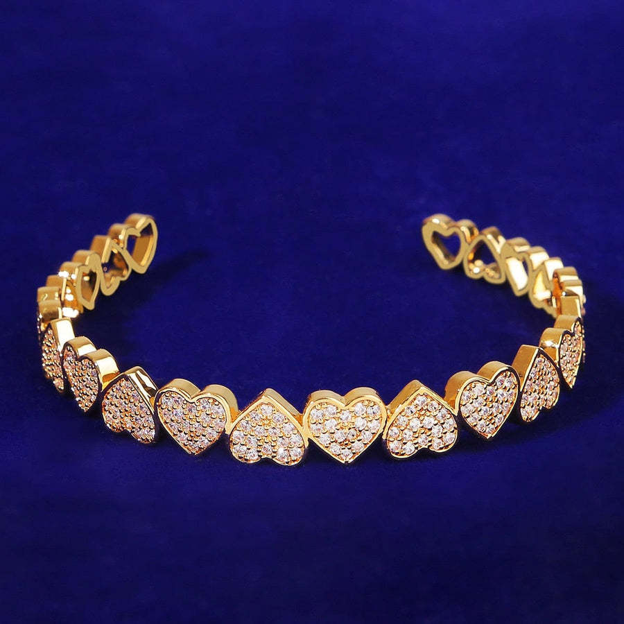 Hip-Hop-Schmuck für Männer und Frauen – Echt vergoldetes Love-Armband