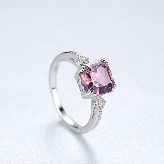 925 Sterling Silber Ring mit hellbraunem Morganit