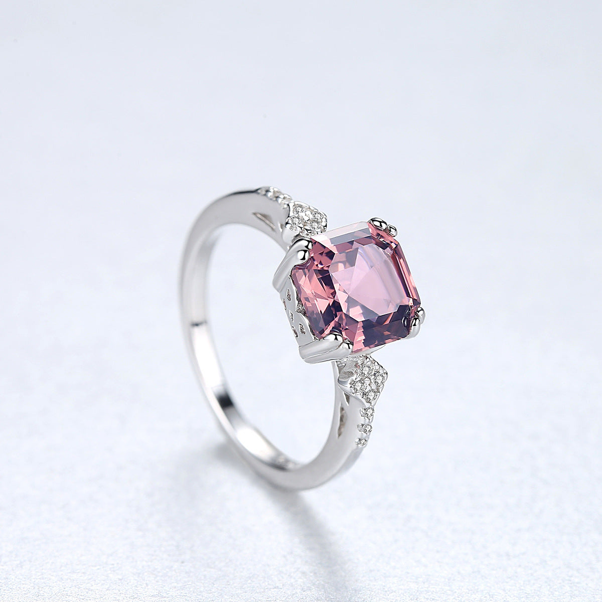 925 Sterling Silber Ring mit hellbraunem Morganit