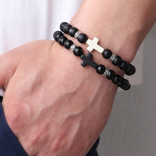 Armband aus Naturstein Mattschwarz