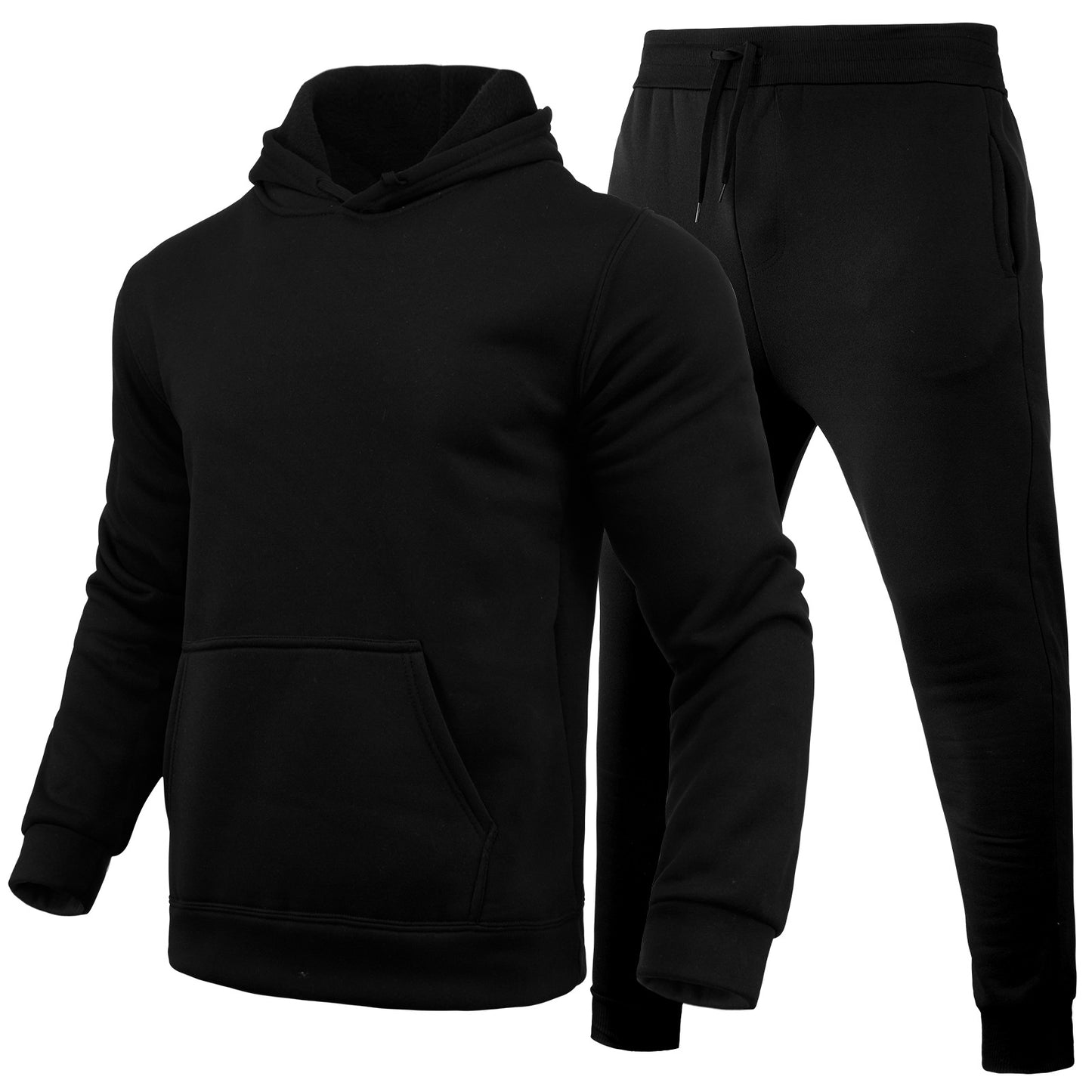 Slim-Fit Einfarbiges Hoodie-Set Urban Casual