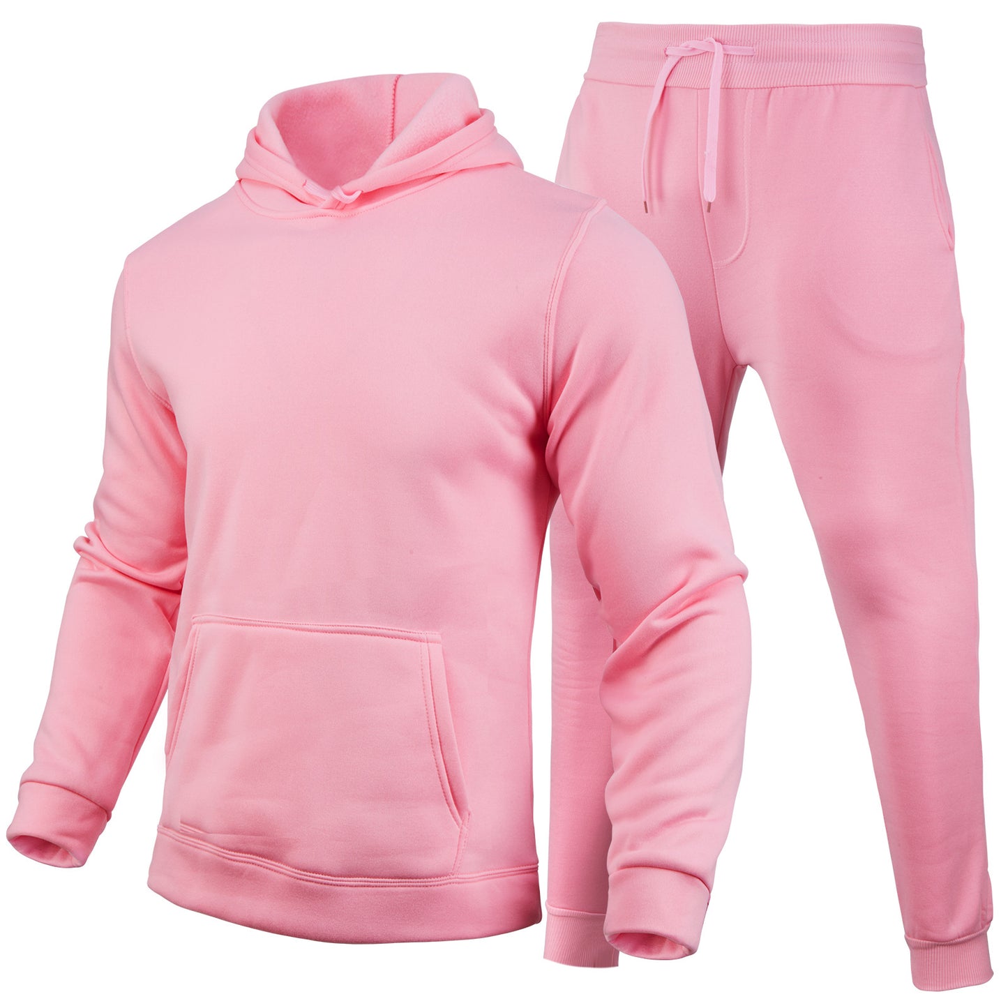 Slim-Fit Einfarbiges Hoodie-Set Urban Casual