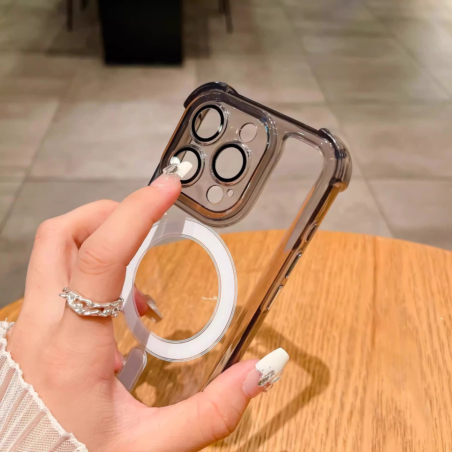 iPhone 15-16 Modelle/Transparente Ecken-Airbag-Schutzhülle mit Linsenschutz-All-inclusive-Schutzhülle geliefert